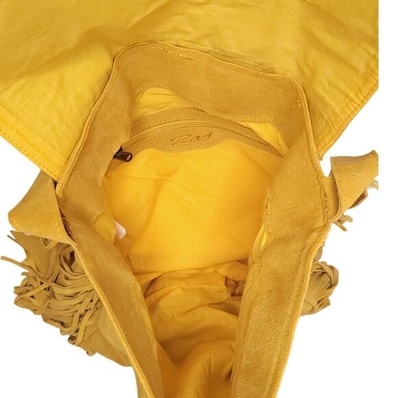 RAJ suede crossbody w/chevron front and fringe trim - Picture 8 of 8